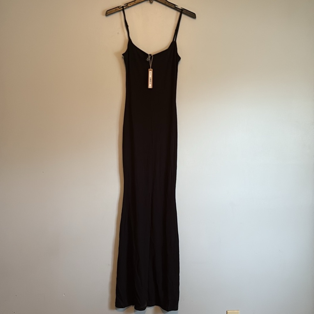 SKIMS ribbed Maxi Dress, color-onyx, size-large, NWT - Picture 3 of 7